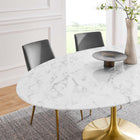 Modway Lippa 78" Oval Faux Marble Dining Table
