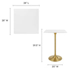Modway Lippa 28" Square Wood Bar Table