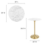 Modway Lippa 28" Round Faux Marble Bar Table