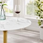 Modway Lippa 28" Round Faux Marble Bar Table