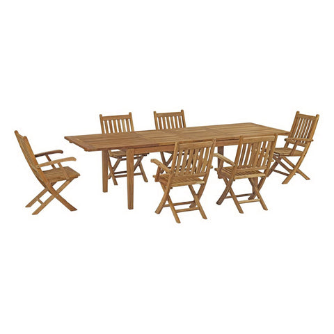 Modway Marina 7 Piece Outdoor Patio Teak Dining Set EEI-3280