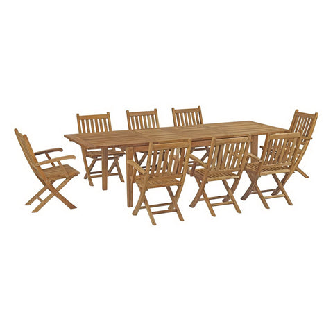 Modway Marina 9 Piece Outdoor Patio Teak Dining Set EEI-3281