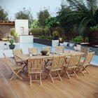 Modway Marina 11 Piece Outdoor Patio Teak Dining Set EEI-3284