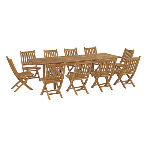 Modway Marina 11 Piece Outdoor Patio Teak Dining Set EEI-3284