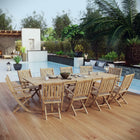 Modway Marina 11 Piece Outdoor Patio Teak Dining Set EEI-3285