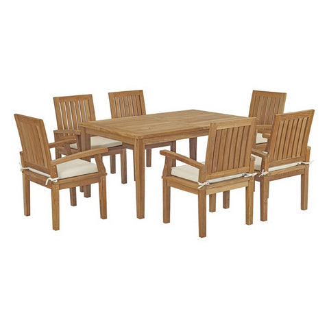 Modway Marina 7 Piece Outdoor Patio Teak Dining Set EEI-3292