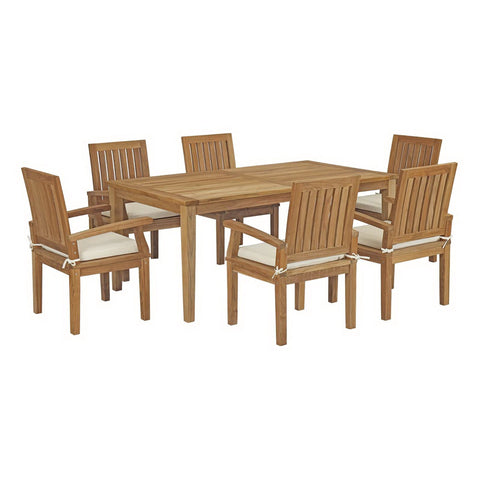 Modway Marina 7 Piece Outdoor Patio Teak Dining Set EEI-3295