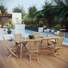 Modway Marina 7 Piece Outdoor Patio Teak Dining Set - EEI-3309-NAT-SET