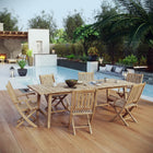 Modway Marina 7 Piece Outdoor Patio Teak Dining Set - EEI-3310-NAT-SET