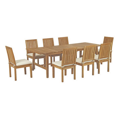 Modway Marina 9 Piece Outdoor Patio Teak Dining Set EEI-3311