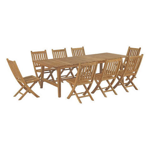Modway Marina 9 Piece Outdoor Patio Teak Dining Set EEI-3313