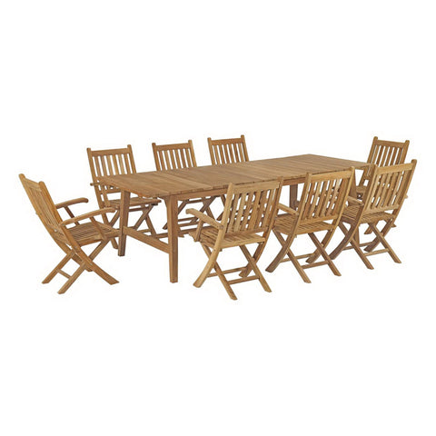 Modway Marina 9 Piece Outdoor Patio Teak Dining Set EEI-3314