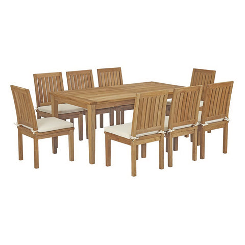 Modway Marina 9 Piece Outdoor Patio Teak Dining Set EEI-3315