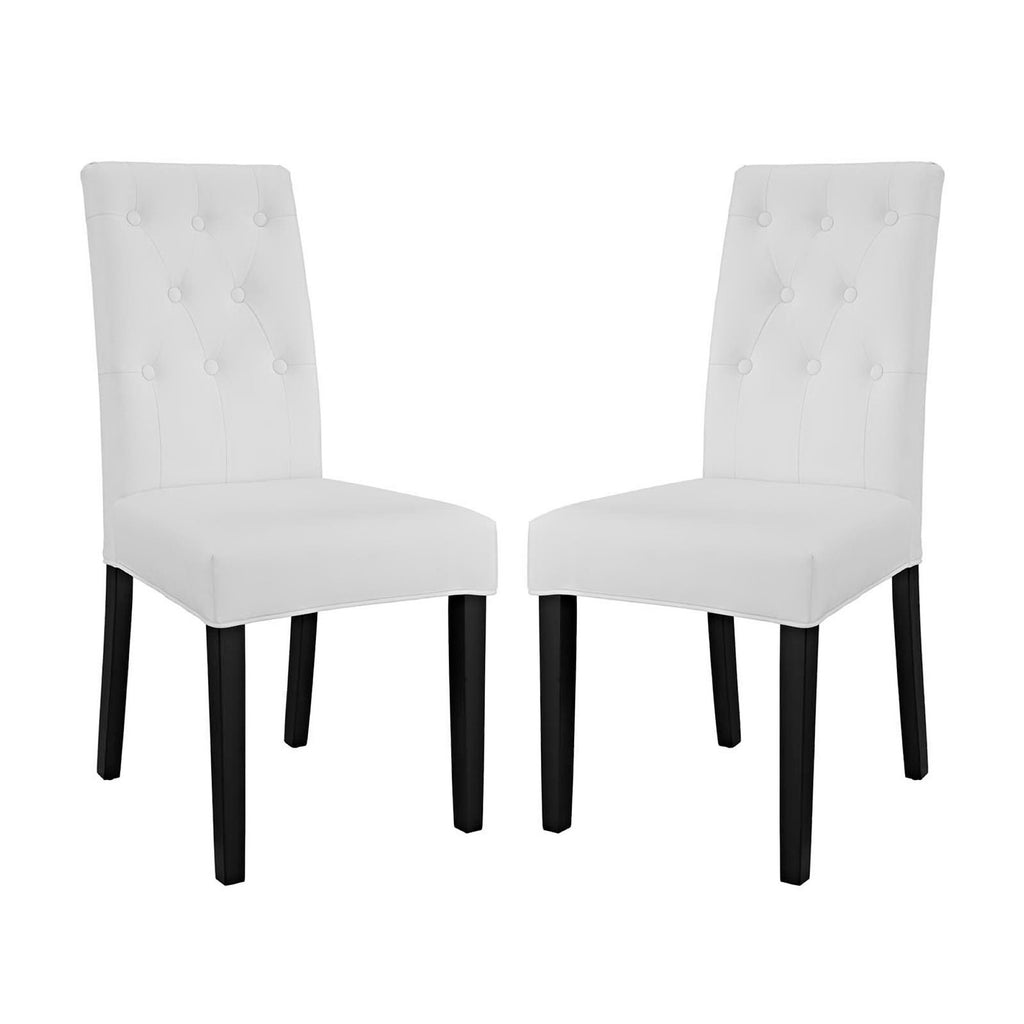 Modway Confer Vinyl Dining Side Chair Set of 2  