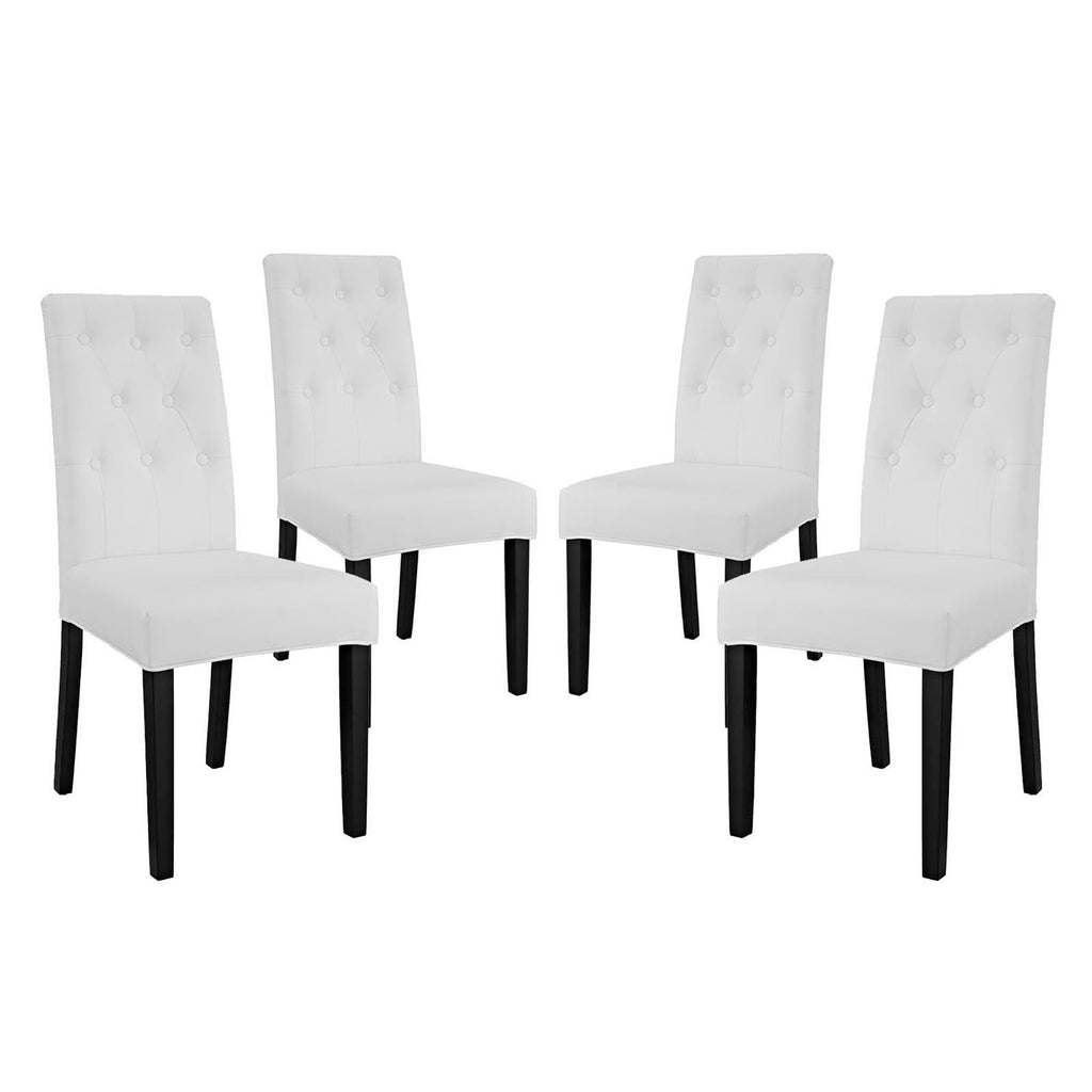 Modway Confer Vinyl Dining Side Chair Set of 4  