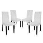 Modway Confer Vinyl Dining Side Chair Set of 4  