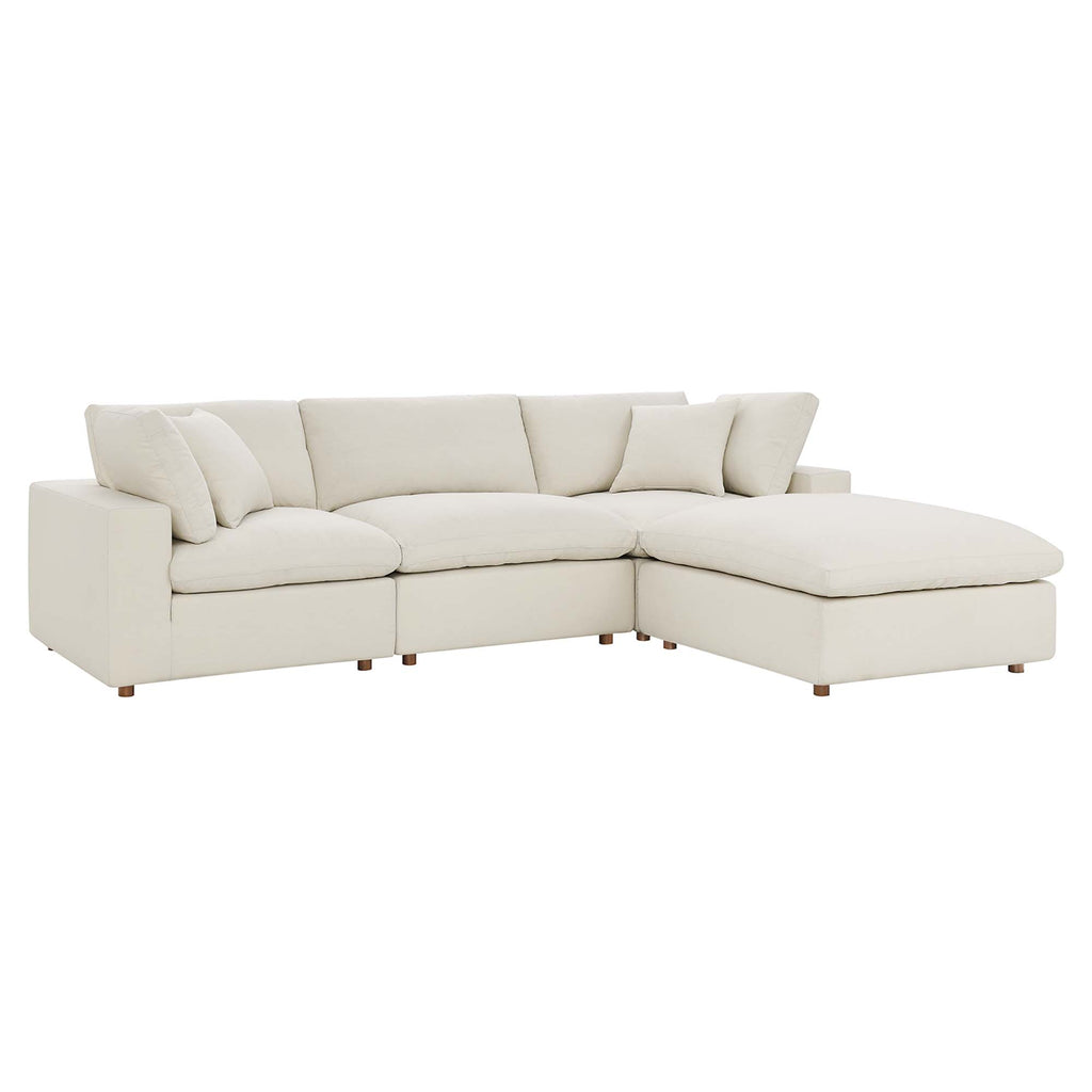 Modway Commix 4 Piece Down Filled Overstuffed Sectional Sofa Set