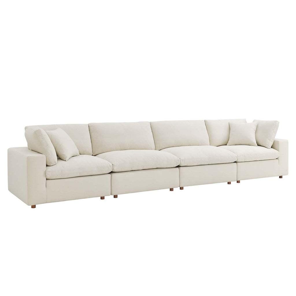 Modway Commix 4 Piece Down Filled Overstuffed Sectional Sofa Set