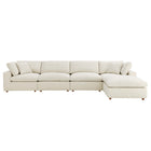 Modway Commix 5 Piece Down Filled Overstuffed Sectional Sofa Set
