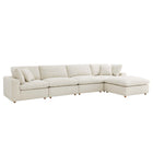 Modway Commix 5 Piece Down Filled Overstuffed Sectional Sofa Set