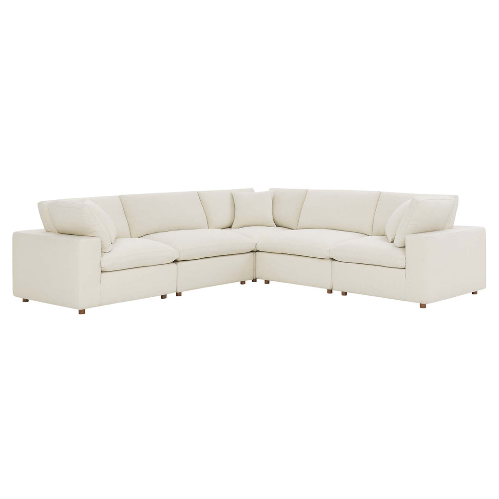 Modway Commix 5 Piece Down Filled Overstuffed Sectional Sofa