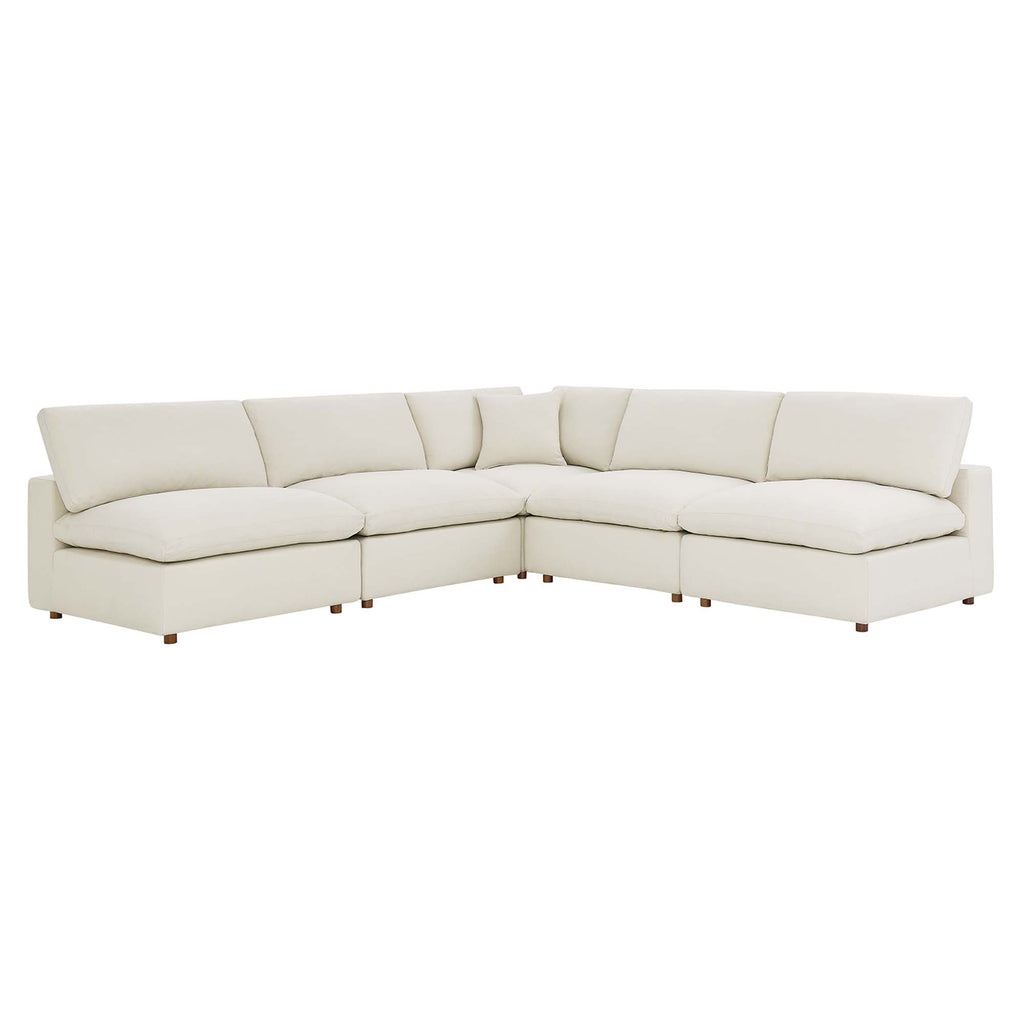 Modway Commix 5-Piece Down Filled Overstuffed Armless Sectional Sofa