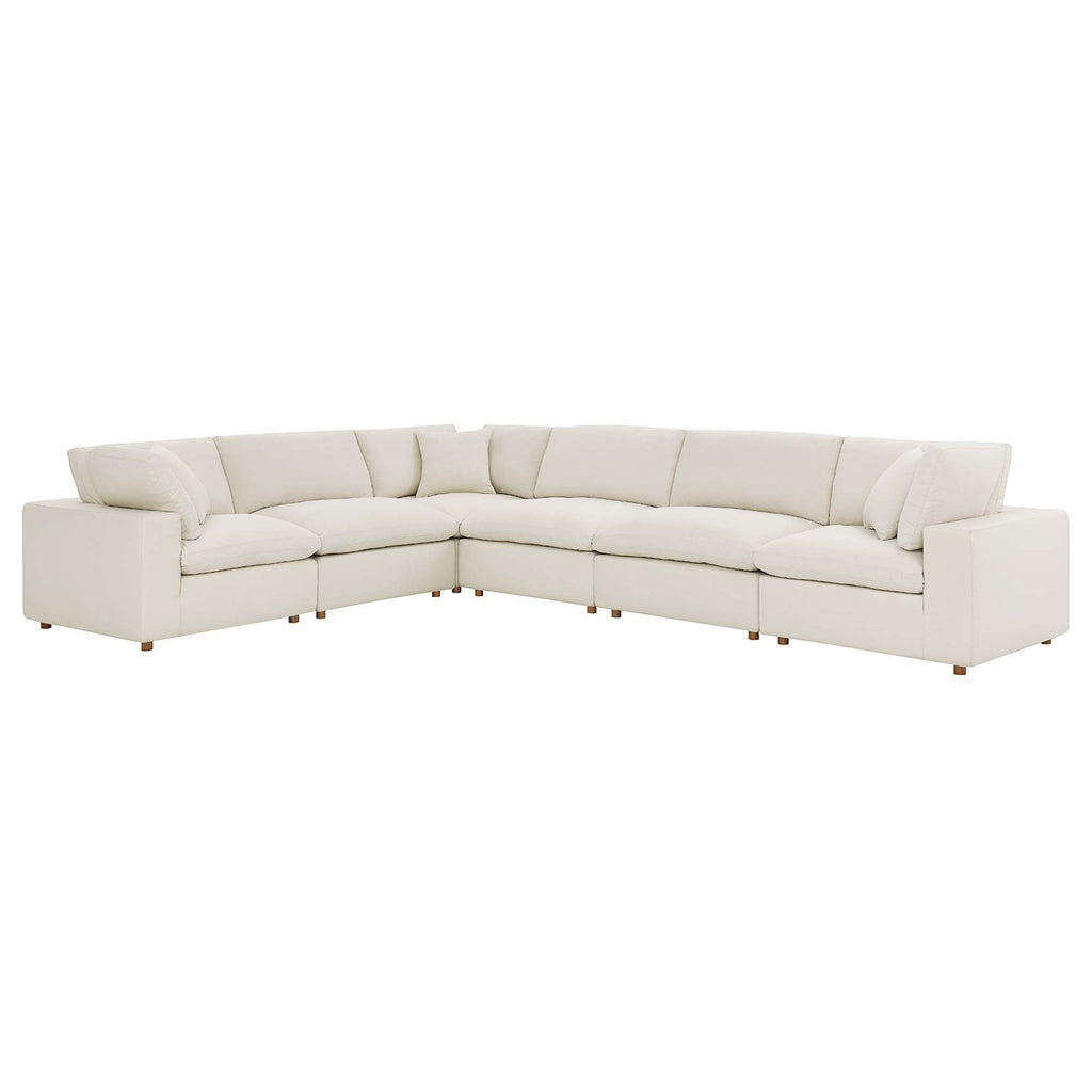 Modway Commix 6 Piece Down Filled Overstuffed Sectional Sofa Set