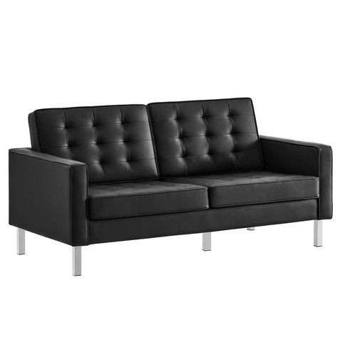 Modway Loft Tufted Vegan Leather Loveseat  