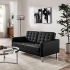Modway Loft Tufted Vegan Leather Loveseat