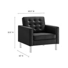 Modway Loft Tufted Vegan Leather Armchair