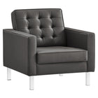 Modway Loft Tufted Vegan Leather Armchair  