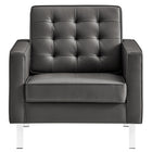 Modway Loft Tufted Vegan Leather Armchairs Set of 2