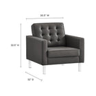 Modway Loft Tufted Vegan Leather Armchair