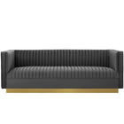 Modway Sanguine Vertical Channel Tufted Performance Velvet Sofa  