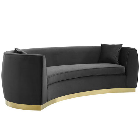 Modway Resolute Curved Performance Velvet Sofa  
