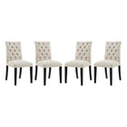 Modway Duchess Fabric Dining Chair Set of 4  