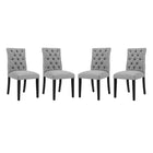 Modway Duchess Fabric Dining Chair Set of 4  