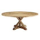 Modway Stitch 71" Round Pine Wood Dining Table  