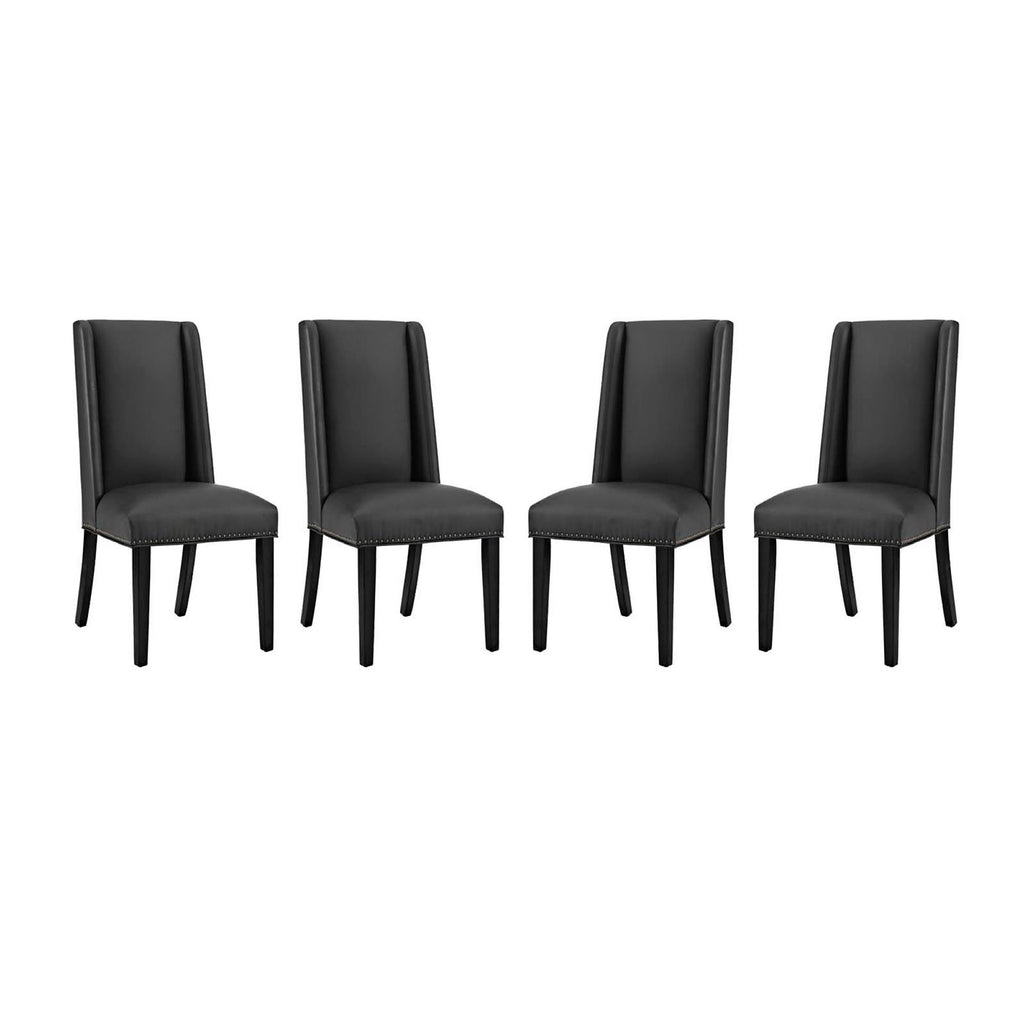 Modway Baron Vinyl Dining Chair Set of 4  