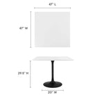 Modway Lippa 36" Square Wood Dining Table