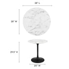 Modway Lippa 28" Round Faux Marble Dining Table