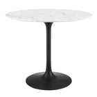 Modway Lippa 36" Round Faux Marble Dining Table  
