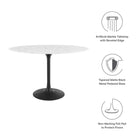 Modway Lippa 48" Oval Faux Marble Dining Table