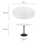Modway Lippa 48" Oval Faux Marble Dining Table