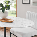 Modway Lippa 48" Oval Faux Marble Dining Table