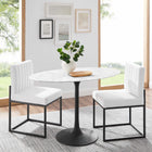 Modway Lippa 48" Oval Faux Marble Dining Table