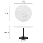 Modway Lippa 48" Round Faux Marble Dining Table