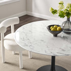 Modway Lippa 48" Round Faux Marble Dining Table