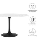 Modway Lippa 54" Round Faux Marble Dining Table