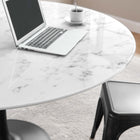 Modway Lippa 54" Round Faux Marble Dining Table